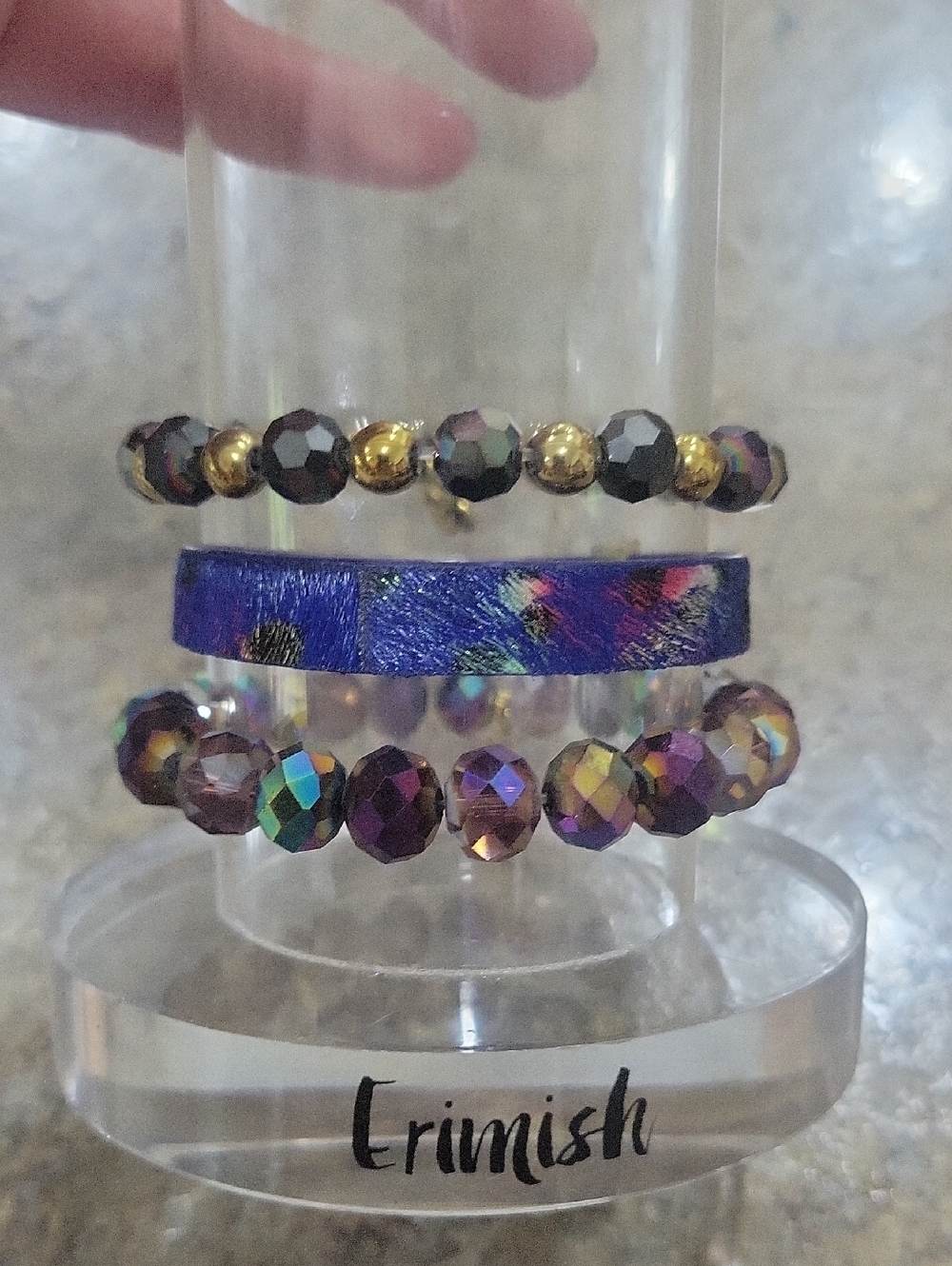 Gemjams By Erimish Purple Multi-Bead Stackable Bracelet Set